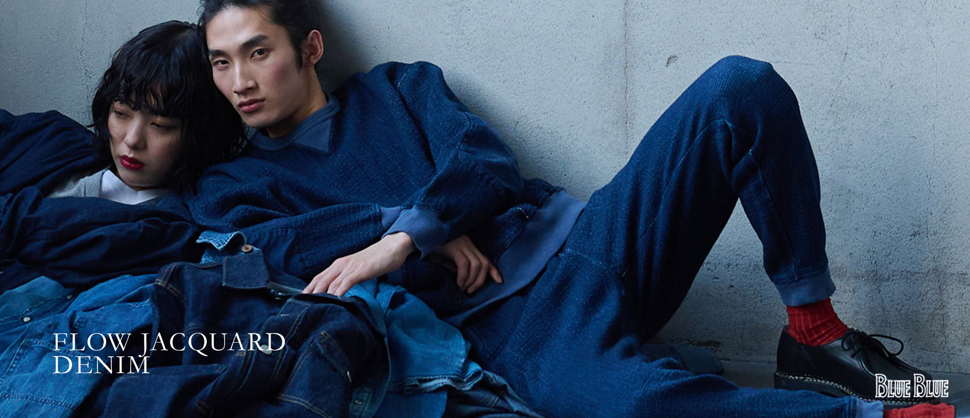 FLOW JACQUARD DENIM | BLUE BLUE | ブルーブルー