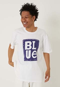 BLUe スタンプ ショートスリーブ Tシャツ