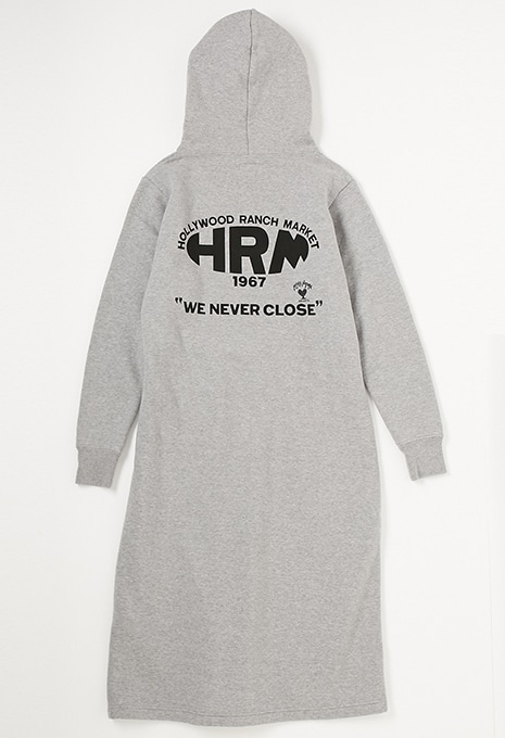 Hrm Wonderバックプリント フーデッドスウェットワンピース One Grey ワンピース スカートハリウッドランチマーケット公式通販 聖林公司オンラインショップ