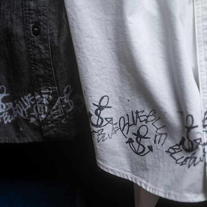 BLUE BLUE アンカースタンプ ワークシャツ & アンカースタンプ スカート