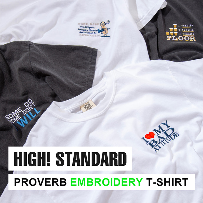 HIGH! STANDARD から、洒落っ気のあるオリジナル刺しゅうを施したTシャツが入荷しました！ | HIGH! STANDARD | ハイスタンダード