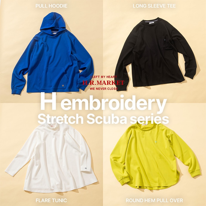 H embroidery scuba series | Hエンブロイダリー ストレッチスキューバ  | HOLLYWOOD RANCH MARKET | ハリウッド ランチ マーケット