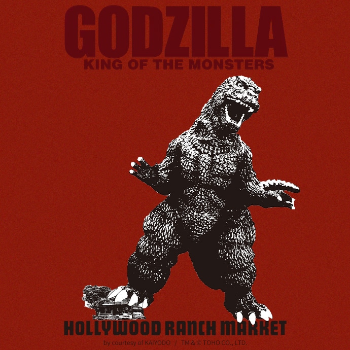 GODZILLA・HOLLYWOOD RANCH MARKET | 70周年を迎えた、日本を代表する特撮怪獣映画「ゴジラ」とHOLLYWOOD RANCH MARKETのコラボレーション第二弾  | ハリウッド ランチ マーケット | HOLLYWOOD RANCH MARKET