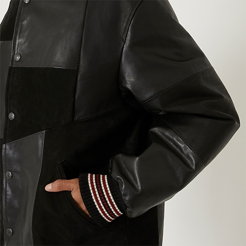 PATCHWORK LEATHER AWARD JACKET｜PRE ORDER   HOLLYWOOD RANCH MARKET