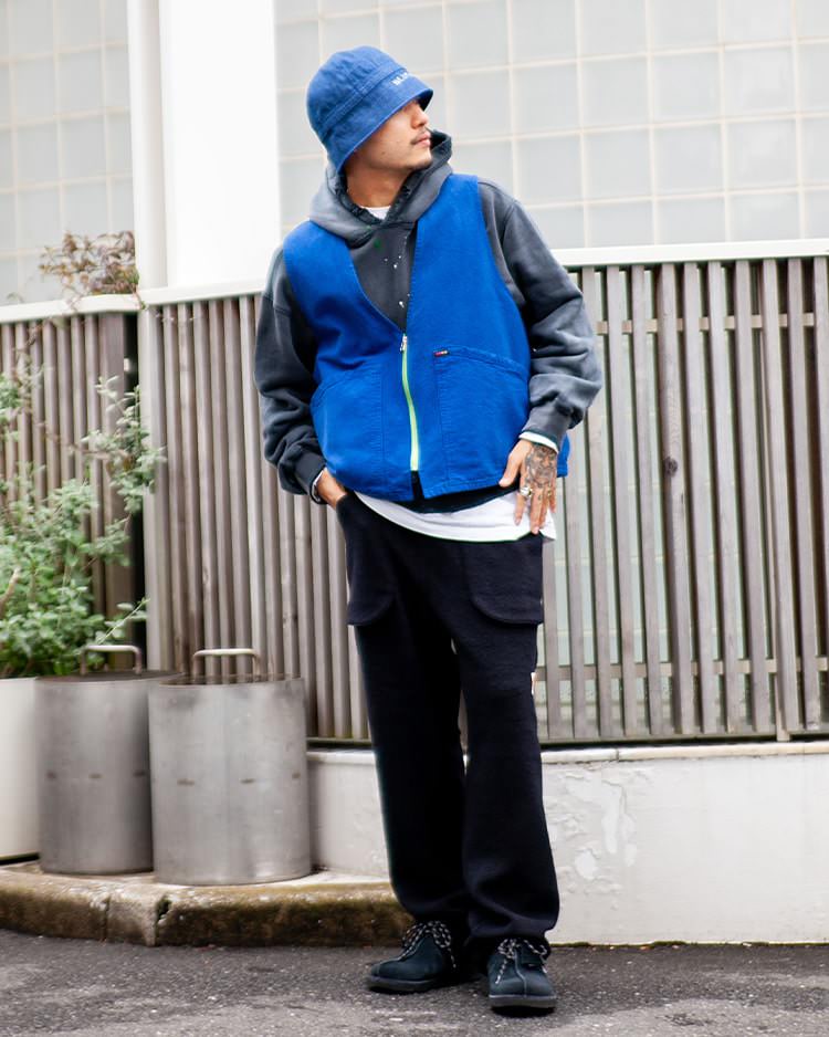 SUPER140WOOL fleece sack pocket trousers