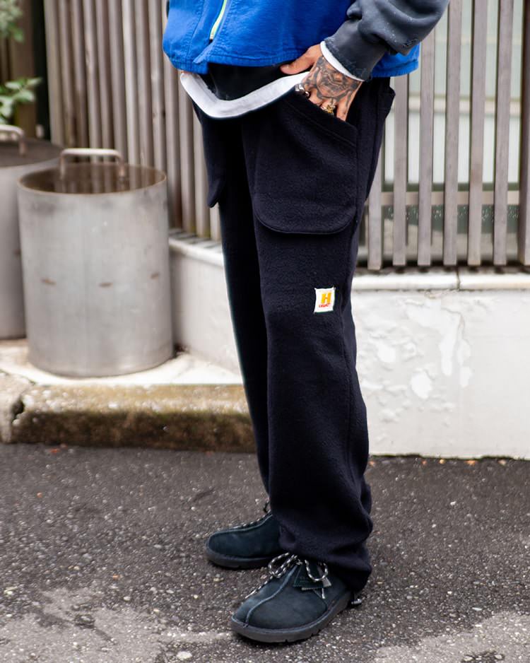 SUPER140WOOL fleece sack pocket trousers