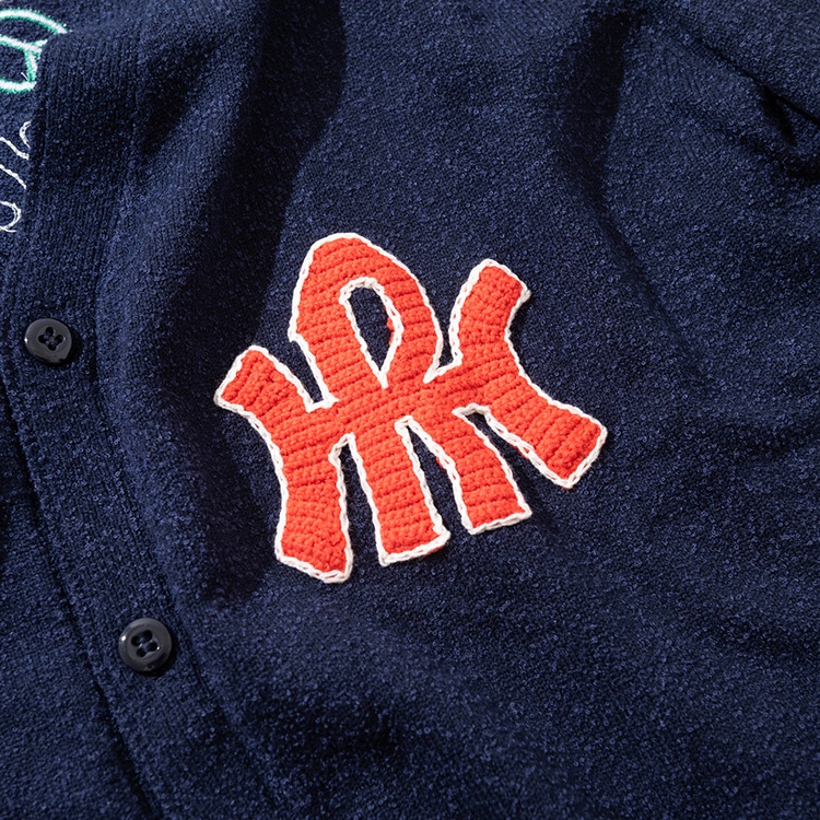 ループヤーン スプリングニットロゴカーディガン