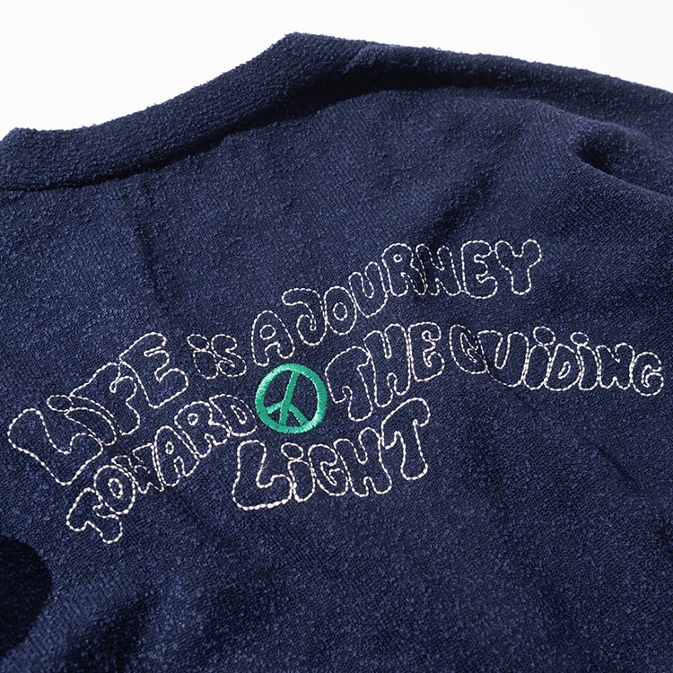 ループヤーン スプリングニットロゴカーディガン