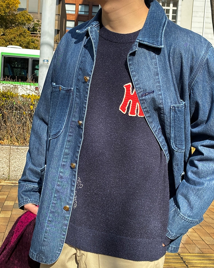 ループヤーン スプリングニットロゴ プルオーバー