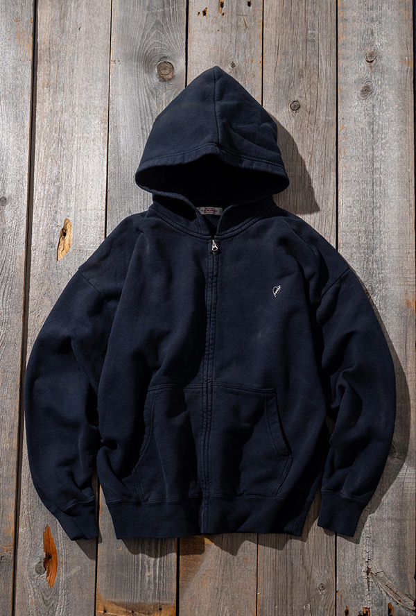 ハートインワッペン ヴィンテージウォッシュジップパーカ