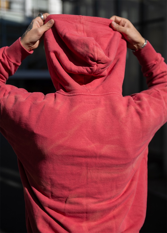 ハートインワッペン ヴィンテージウォッシュジップパーカ