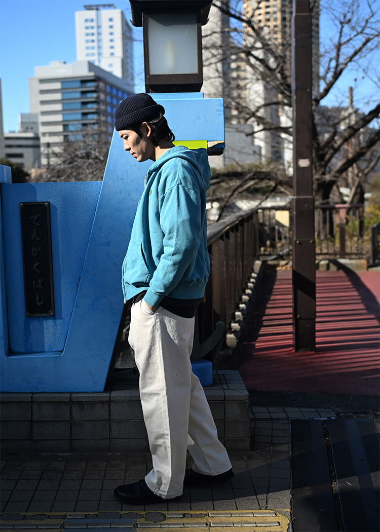 ハートインワッペン ヴィンテージウォッシュジップパーカ