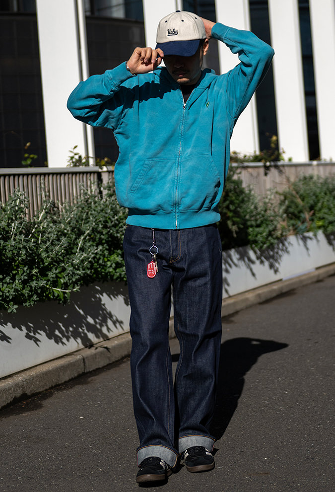 ハートインワッペン ヴィンテージウォッシュジップパーカ