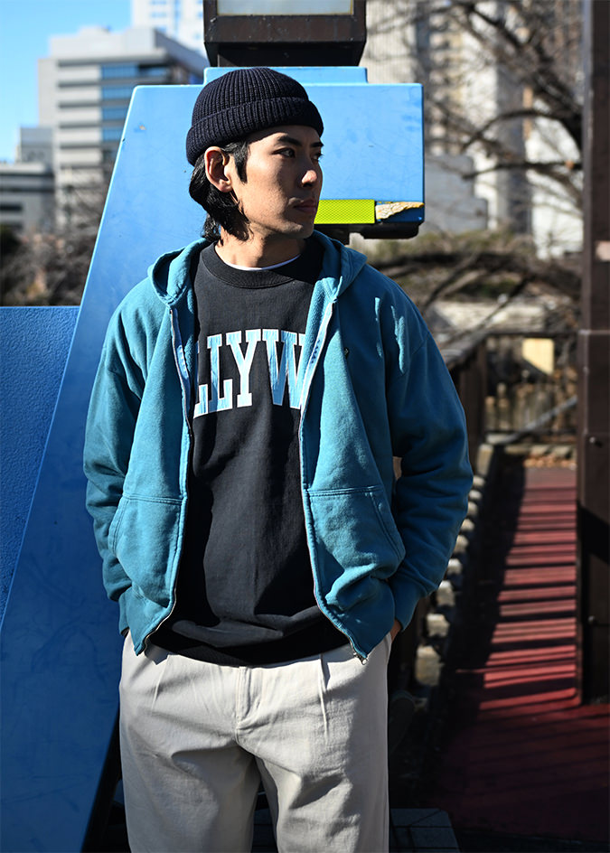 ハートインワッペン ヴィンテージウォッシュジップパーカ