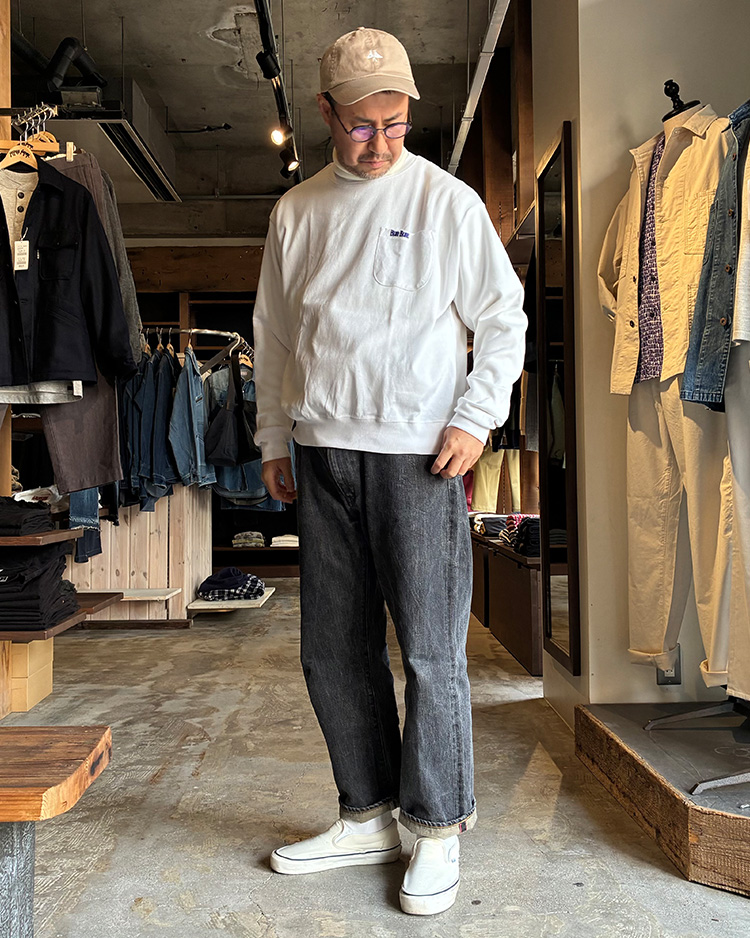 FRUIT OF THE LOOM × BLUE BLUE ニットライク クルーネックポケットシャツ