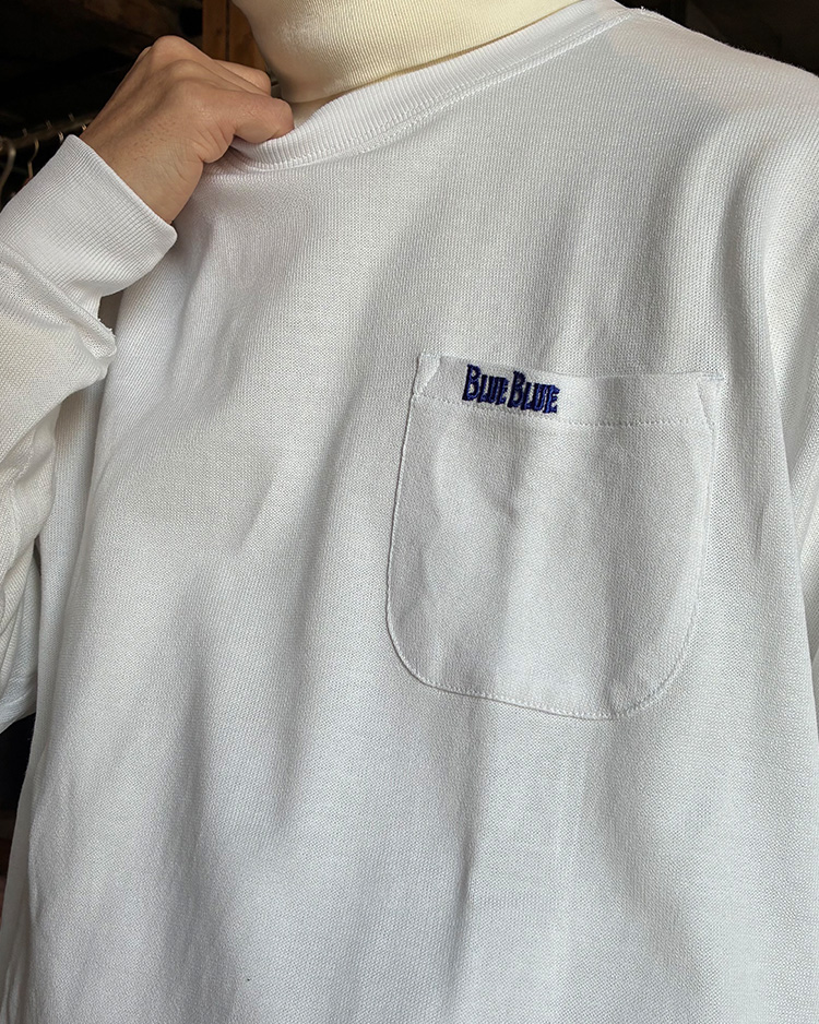 FRUIT OF THE LOOM × BLUE BLUE ニットライク クルーネックポケットシャツ