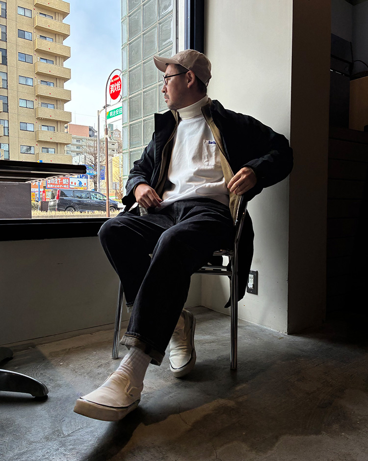 FRUIT OF THE LOOM × BLUE BLUE ニットライク クルーネックポケットシャツ