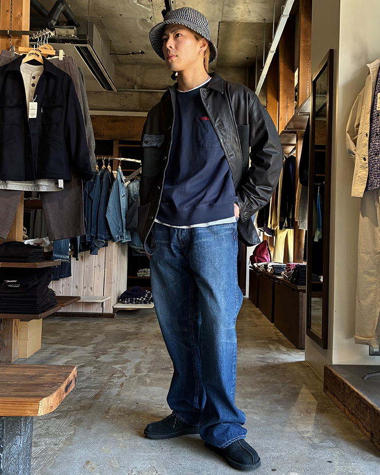 FRUIT OF THE LOOM × BLUE BLUE ニットライク クルーネックポケットシャツ