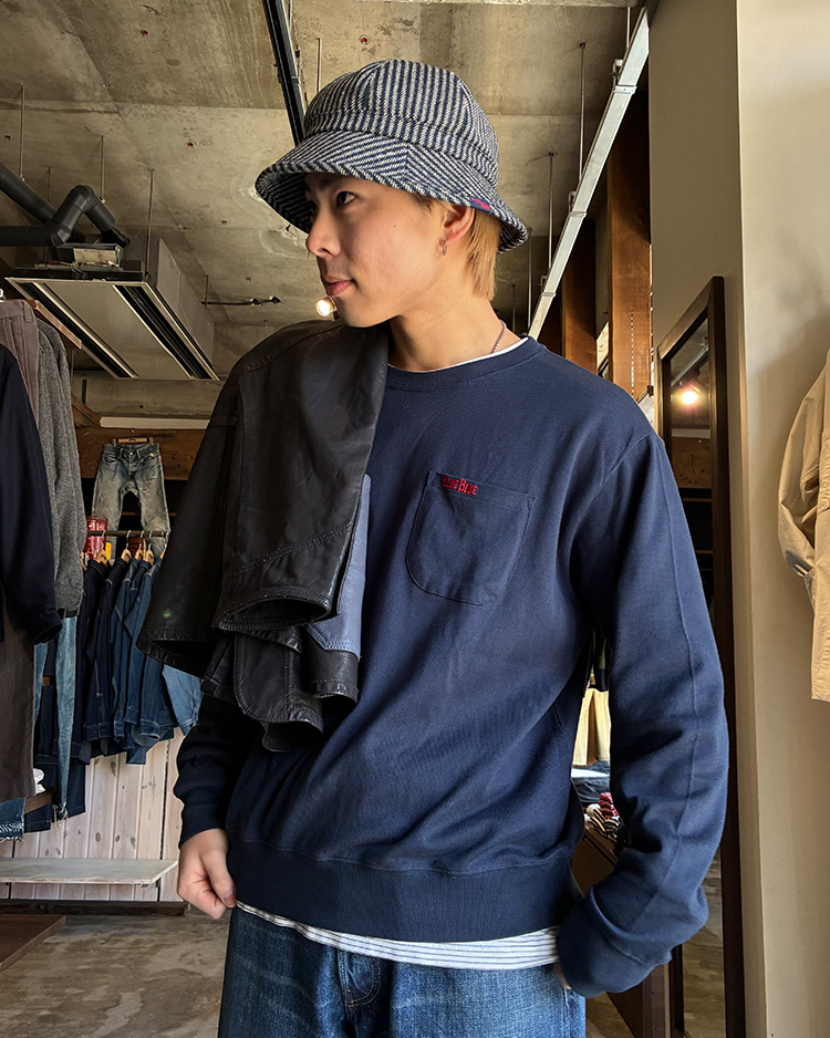 FRUIT OF THE LOOM × BLUE BLUE ニットライク クルーネックポケットシャツ