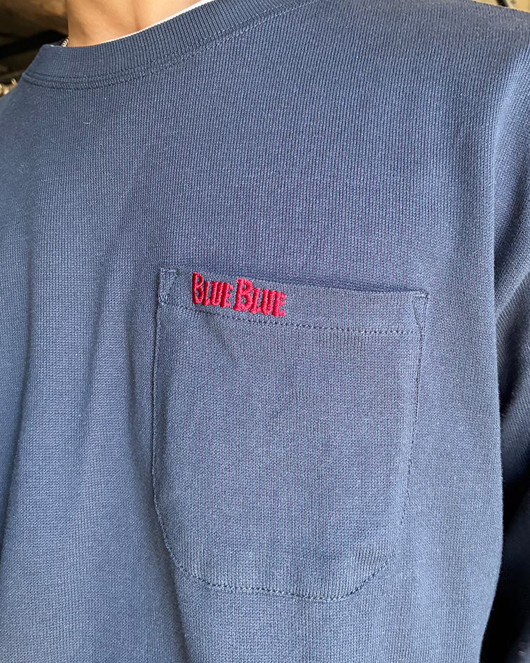 FRUIT OF THE LOOM × BLUE BLUE ニットライク クルーネックポケットシャツ