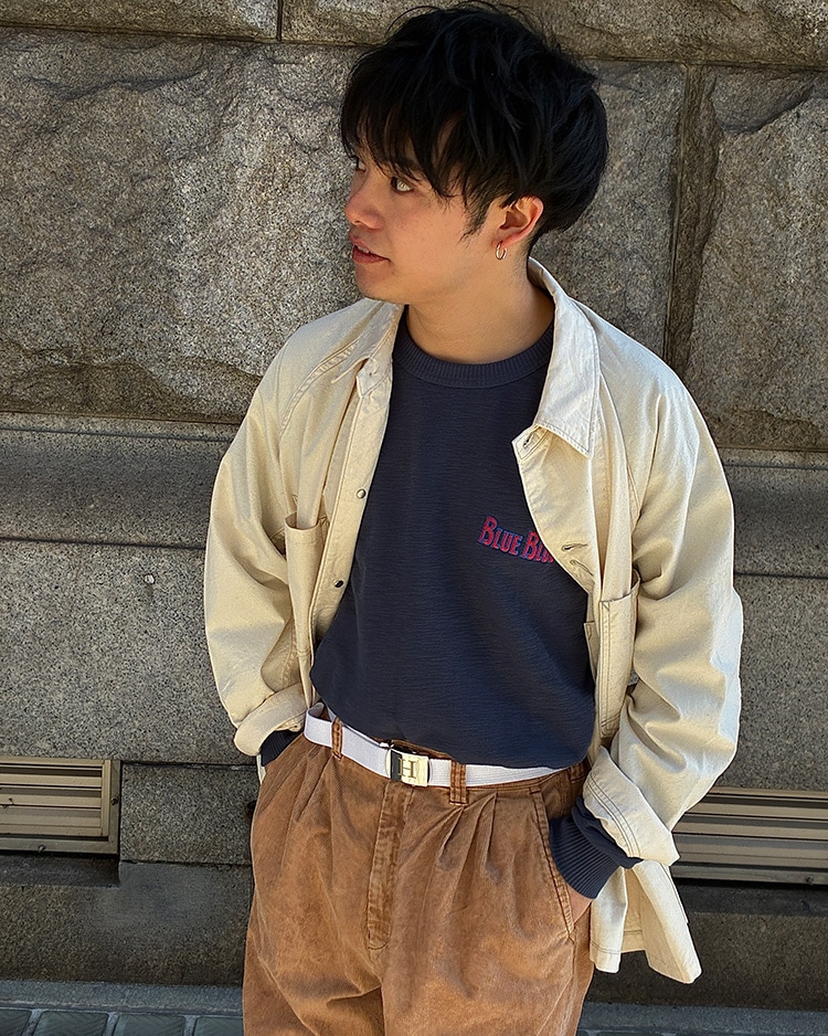 GYM MASTER×BLUE BLUE ブロックインレー LS Tシャツ