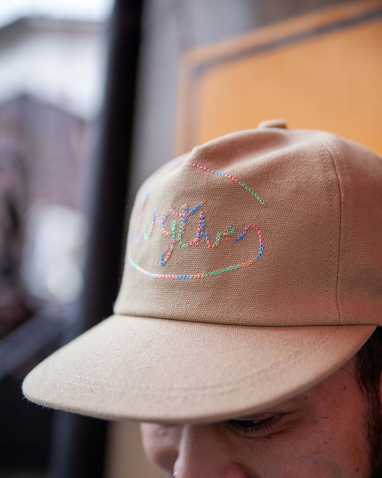 ガーゼウラケ アドバタイジング パッチワーク ロングスリーブTシャツ