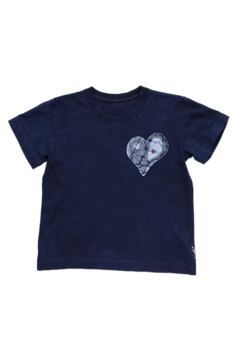 KIDS INDIGO Bokashi Heart T-shirts