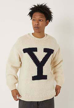 YALE Y Hand Logo Sweater (ONE / WHITE)