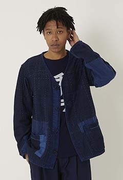 Indigo mesh unisex nenrin patchwork jacket (S / ONE)