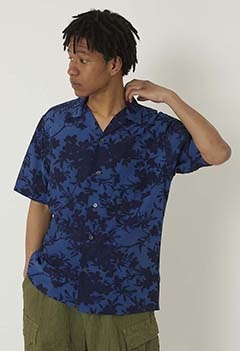 Kirie Sakura Aloha Shirt (S / INDIGO)