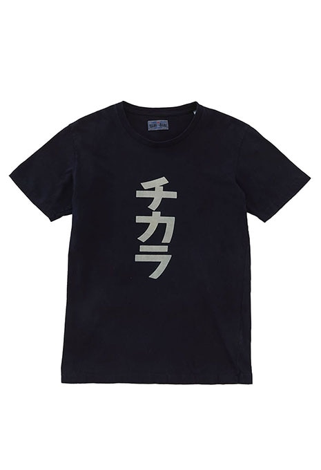 カタカナチカラ バッセン インディゴＴシャツ