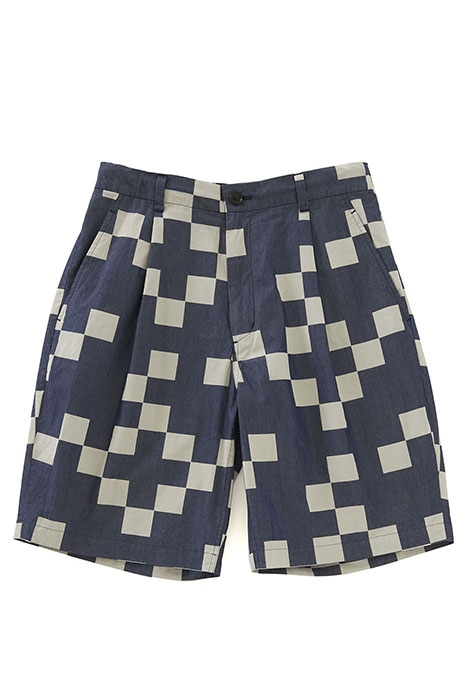 ichimatsu checkered One Tuck Buggy Shorts