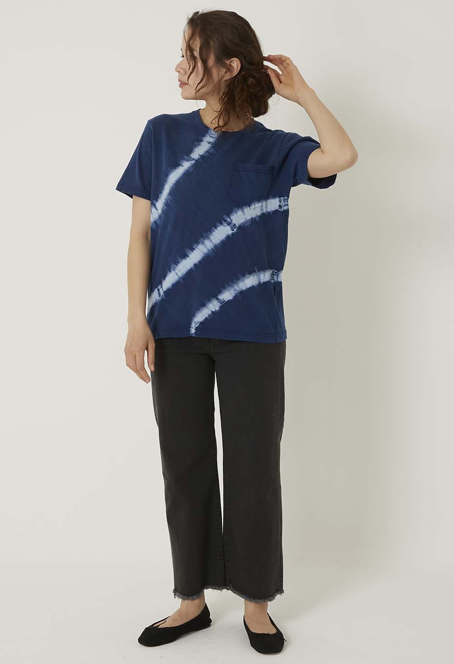 BLUE BLUE JAPAN|Tシャツ|ムライトテンジク シマシボリ ポケット Ｔシャツ