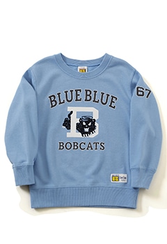 RUSSELL BLUEBLUE Kids Bob Cats 67 crew neck sweat fabric