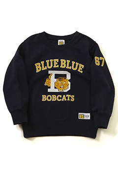 RUSSELL BLUEBLUE Kids Bob Cats 67 crew neck sweat fabric