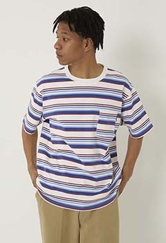 Print horizontal stripe T-shirts (S / ONE)