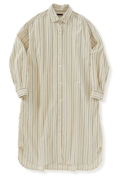 Natural striped shirt dress