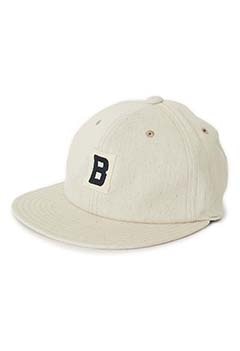 Cotton linen natural denim B patch baseball cap