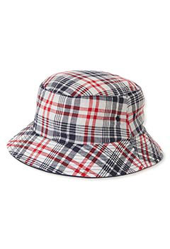 LITE YEAR Madras Plaid Bucket Hat (M / RED)