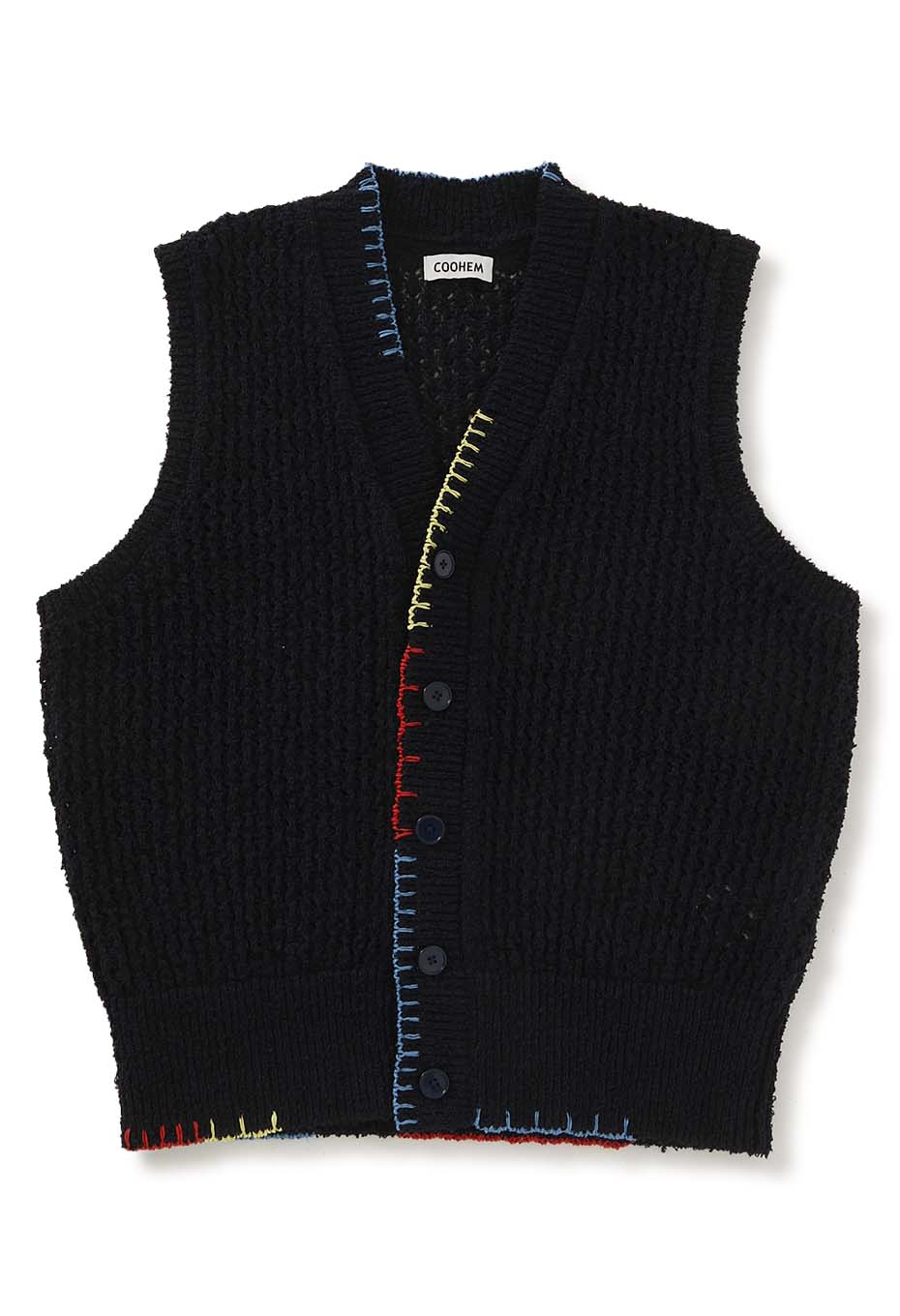 COOHEM linen mesh knit vest