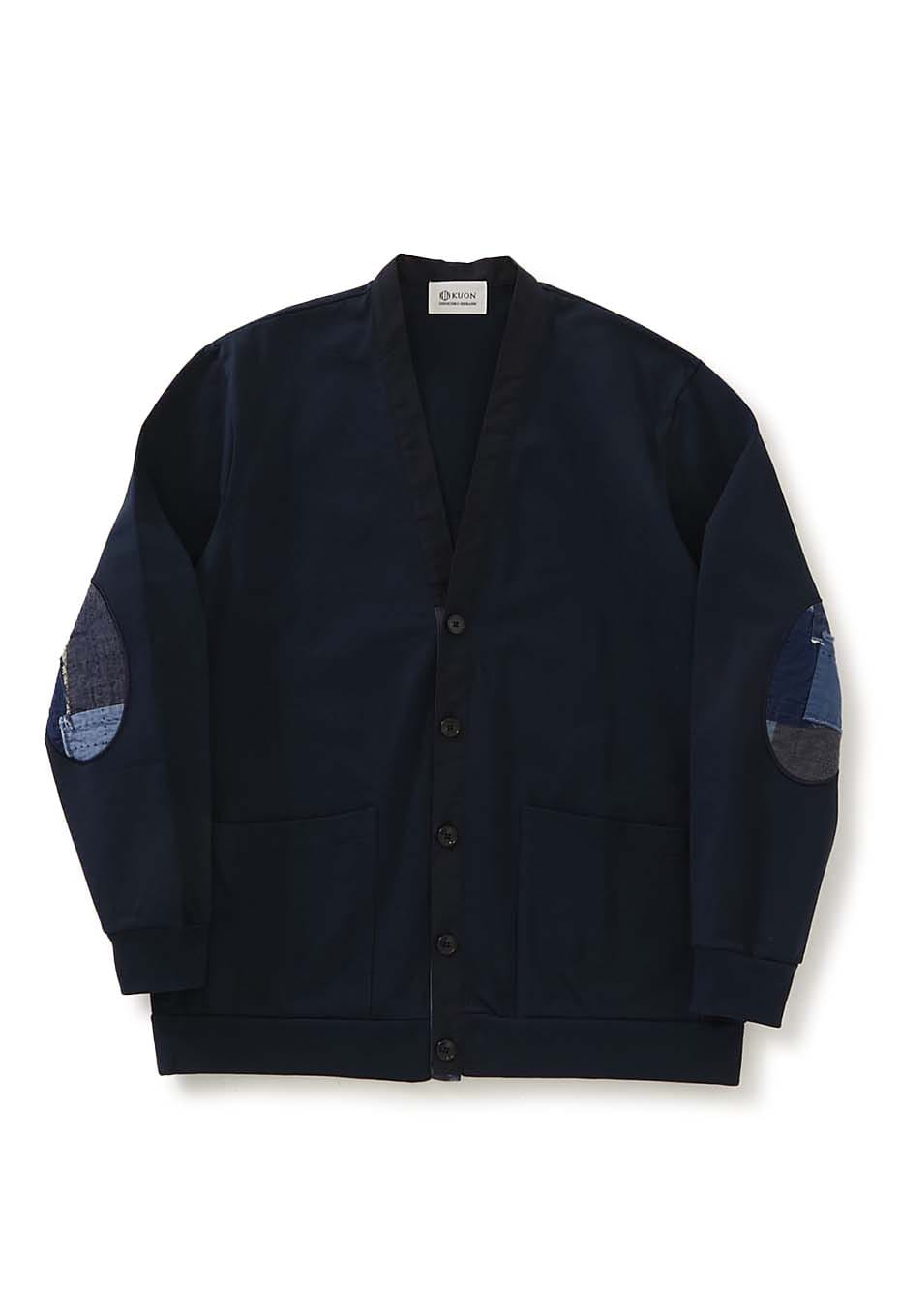 KUON Boro patched jersey Cardigans