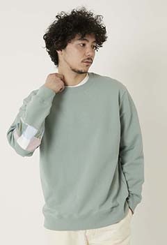 KUON Boro Banded Sleeve sweatshirt (M / JADE)