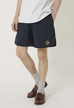 Cotton nylon BB emblem training shorts