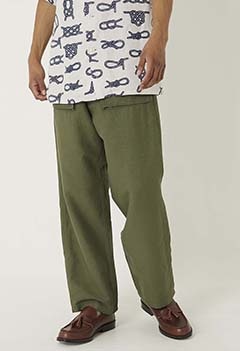 Cotton hemp satin-back crepe utility trousers (S / OD)
