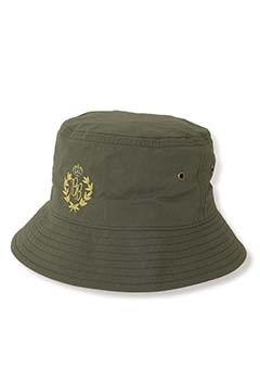 Cotton nylon BB emblem bucket hat