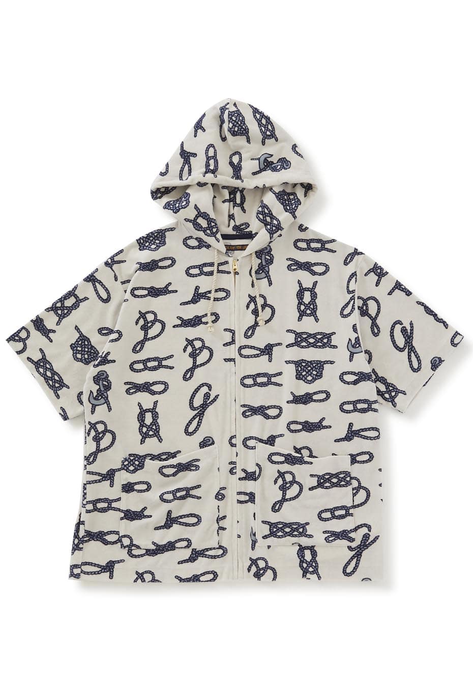 ロープノット ショートスリーブ パイルジップパーカ