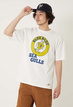 RUSSELL BLUEBLUE Seagulls T-shirts (S / WHITE)