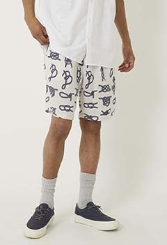 Rope knot tuck shorts (S / OFF WHITE)