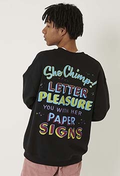 KLEVAY PAPER SIGN Letter Pleasure sweat fabric
