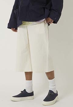 SHINYA KOZUKA Cropped Work Trousers (S / NATURAL)